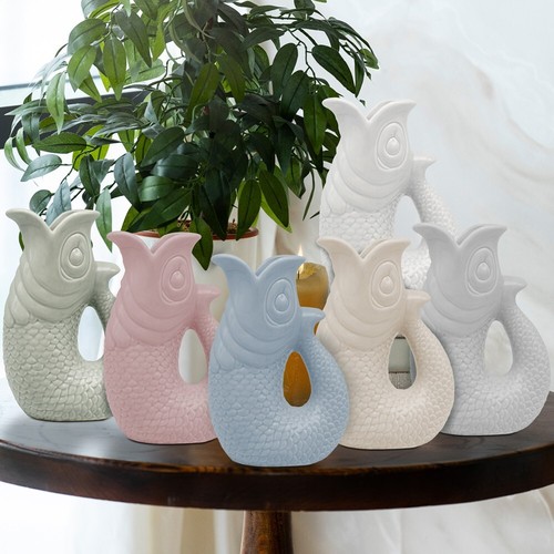 Ceramic fish jug vase - fish, /glug