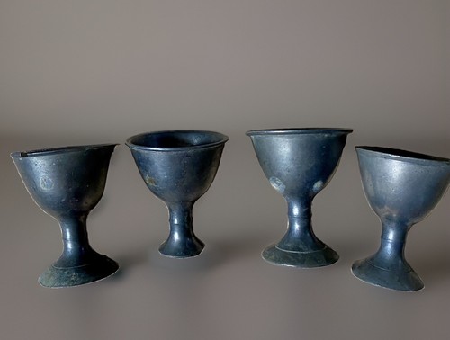 Pewter egg cups - pewter,