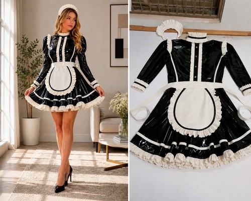 Custom made pvc maid - outfit,