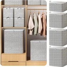 Extra Large Storage Chest 110L 220L Box with Lid Heavy Duty Non Woven Organizer