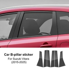 B-Pillar Sticker PC Trim Carbon Fibre Print Pattern For Suzuki Vitara 2015-2025
