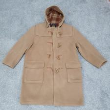 Gloverall Womens Original Duffle Coat Wool Blend Camel Hood Toggle England UK 14