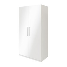 GoodHome Atomia Freestanding Gloss & matt white 2 door Large Double Wardrobe