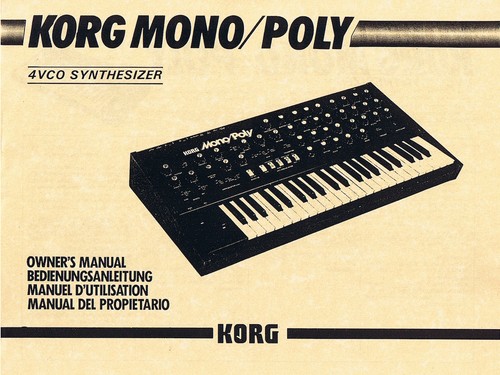 Korg mono poly synthesizer - korg, mono/poly