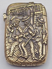 Antique Brass Scene From Old