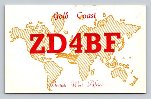 Ham radio qsl zd4bf gold - ham, coast