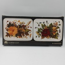 Vintage Clover Leaf coasters Country Garden design sealed (pack 6)