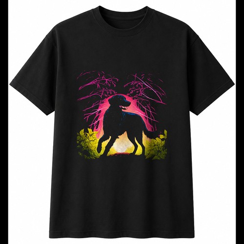 Curly coated retriever neon - retriever,