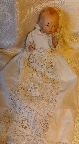 Antique jointed bisque baby - jointed,