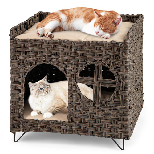 Foldable tier rattan cat - foldable,