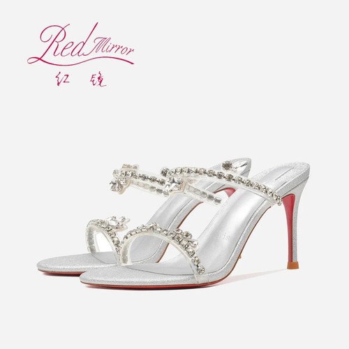 Red rhinestone high heels - red,