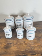 French Vintage Style Kitchen Canisters Storage Jars Tea Coffee Sugar Flour Etc