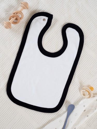 Baby bibs white and black - white,