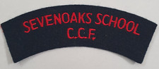 Sevenoaks School Combined Cadet Force Cloth Shoulder Title. British Army Badge