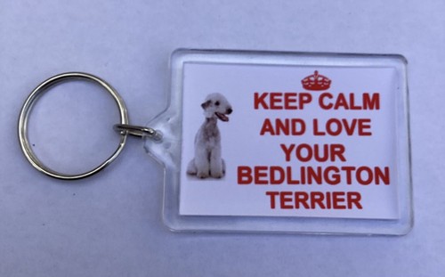 Bedlington terrier dog keyring - bedlington,