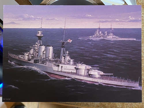 Ww2 naval art post card - naval,