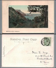 TORQUAY Postcard 1909 Anstey's Cove DEVON Valentines posted to Birmingham