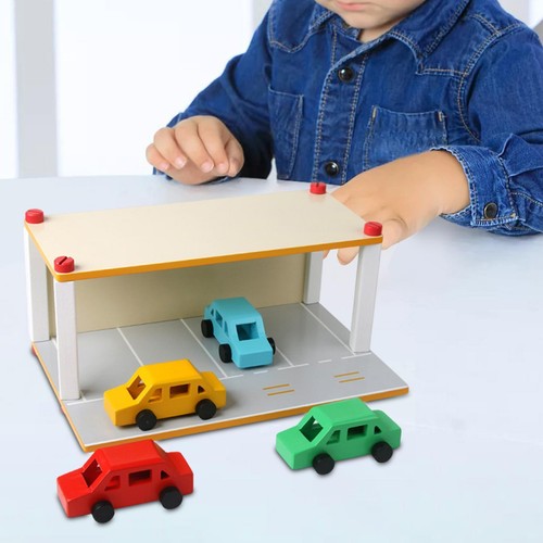 Wooden toy parking lot - parking,