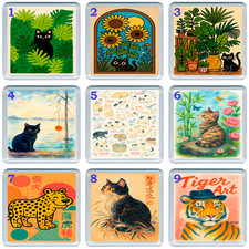 Acrylic Coaster Drink Animal Art Mat with Cute Pets Wildlife and Nature Vibes