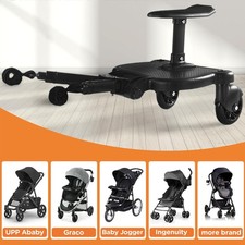 Universal Portable Buggy Board with Seat Stable Two Wheel Design 360° Rotation