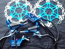 ✅Hope Tech 3 E4 Brakes Brakeset Blue ✅Floating Rotors m4 e4 x2 v2 shimano xt xtr