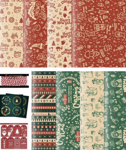 Christmas wrapping paper - wrapping, set