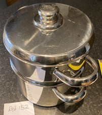 Kitchen Collection Stainless Steel Cook Pot Steamer +Metal Lid 20 x14cm -Ref 152