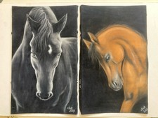 Contemporary pair horse - pair, of
