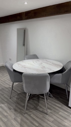 Round gloss marbled dining - marbled,