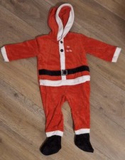 Baby Girls Boy Christmas Santa Costume Romper Hooded 9-12 Months Outfit Twins