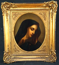 FINE 19th CENTURY PORTRAIT MADONNA OLD MASTER Antique OIL Painting