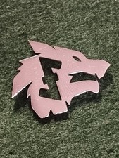 Large Chrome Viking Wolf Rune