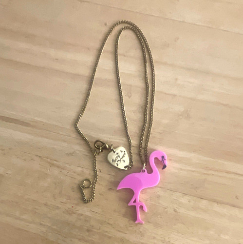 Pink flamingo charm pendant - charm,