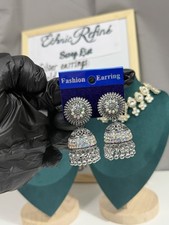 Silver Earrings with Diamonds