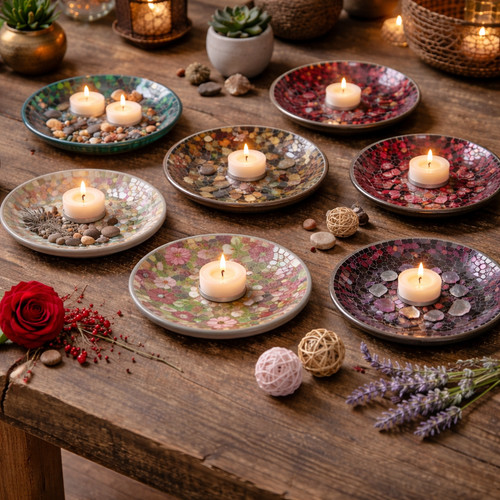 Decorative mosaic glass candle - mosaic,