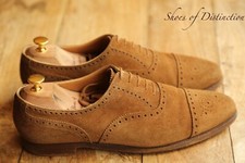 Crockett & Jones Westfield Tan Brown Suede Oxford Brogue Shoes UK 10 E US 11