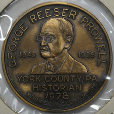 1978 York Coin Club PA George Reeser Prowell Historian Medal (Ex. Joe Ellis) #2