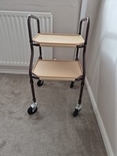 Home Helper Trolley Walker Mobility Aid Adjustable Height, 2 Trays