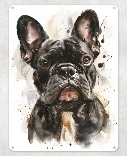 French bull dog metal - french,