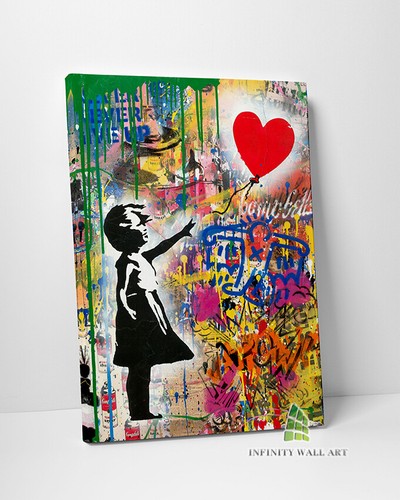 Red balloon girl graffiti - red,