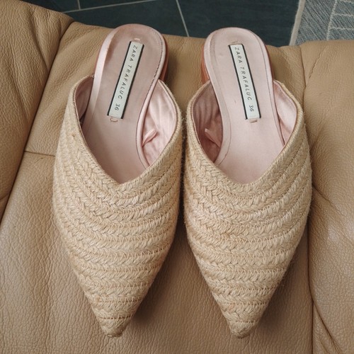 Zara trafaluc jute mules - zara, eu36