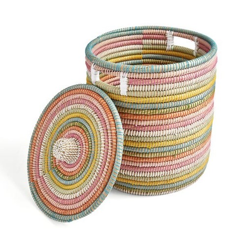 Rainbow round storage basket - round,