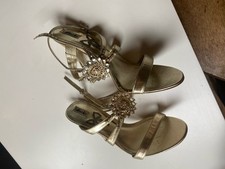 Faith SOLO Ladies  Special Occasion Gold Diamante  Shoes High Heels UK 6