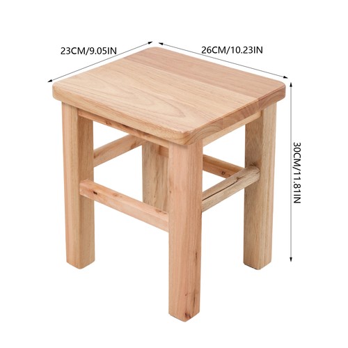 Solid beech wood square - square, stool