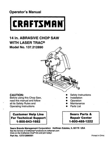 Craftsman 137 212890 miter - craftsman,