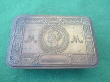 VINTAGE WW 1 BRASS PRINCESS MARY TIN (NO CONTENTS)   