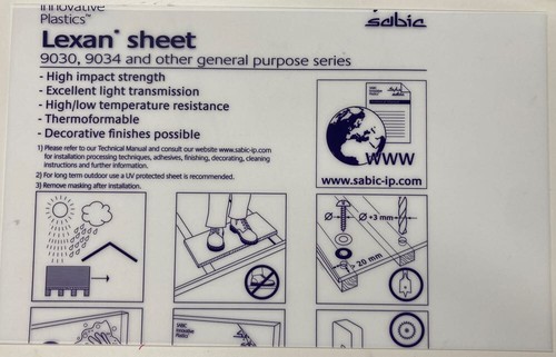 Clear lexan sheet - sheet, .030"