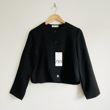 Zara Black Buttoned Blazer ZW