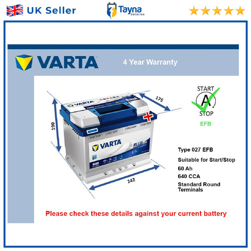 Efb car battery fits honda - efb,