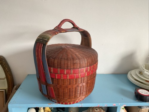 Antique chinese woven bamboo - antique,